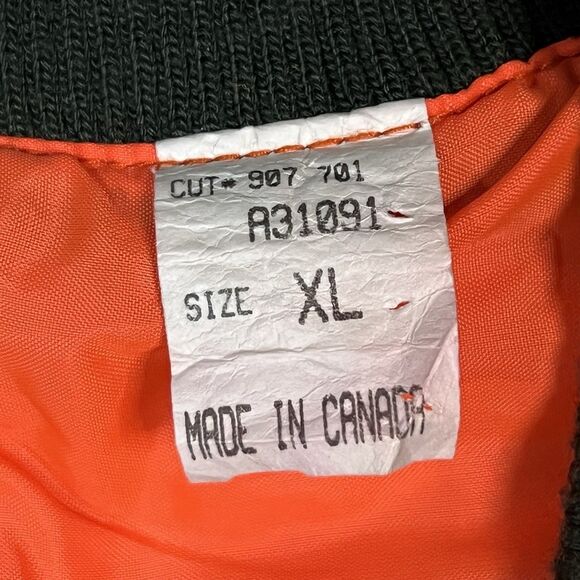 Vtg Work King Mens XL Reversible Puffer Jacket Green/Orange Poly Canada Hunting - Picture 5 of 14